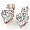 Image 1 : 2.5 ctw Heart Diamond Designer Earrings 18K Rose Gold