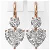 Image 2 : 2.5 ctw Heart Diamond Designer Earrings 18K Rose Gold