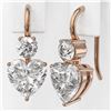 Image 3 : 2.5 ctw Heart Diamond Designer Earrings 18K Rose Gold