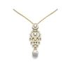 Image 1 : 4.76 ctw Diamond & Pearl Necklace 18K Yellow Gold