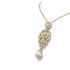 Image 2 : 4.76 ctw Diamond & Pearl Necklace 18K Yellow Gold
