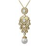 Image 3 : 4.76 ctw Diamond & Pearl Necklace 18K Yellow Gold