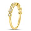 Image 3 : 10kt Yellow Gold Womens Round Diamond Square Dot Stackable Band Ring 1/6 Cttw