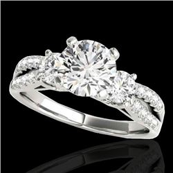 1.5 ctw Certified Diamond 3 Stone Ring 10k White Gold