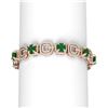 Image 1 : 26.1 ctw Emerald & Diamond Bracelet 18K Rose Gold