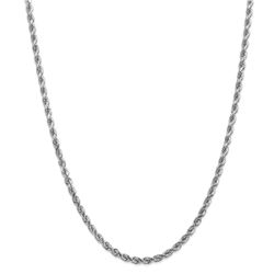 14k White Gold 4 mm Diamond Cut Rope Chain - 26 in.