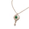 Image 2 : 5.6 ctw Emerald & Diamond Necklace 18K Rose Gold