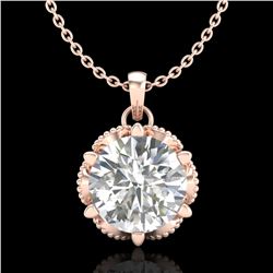 1.36 ctw VS/SI Diamond Solitaire Art Deco Necklace 18k Rose Gold