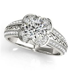 0.85 ctw Certified VS/SI Diamond Solitaire Halo Ring 14k White Gold
