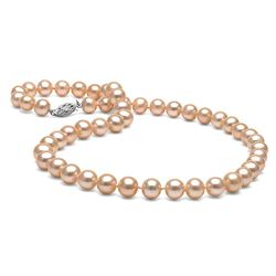 Pink Freshwater Pearl Necklace, 7.5-8.0mm