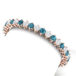 20 ctw Certified SI/I Intense Blue Diamond Bracelet 18K Rose Gold