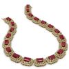 Image 2 : 137.65 ctw Certified Ruby & Diamond Victorian Necklace 14K Yellow Gold