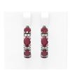 Image 1 : 9.69 ctw Ruby & Diamond Earrings 18K White Gold