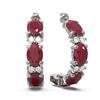 Image 2 : 9.69 ctw Ruby & Diamond Earrings 18K White Gold