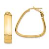 Image 1 : 14k Yellow Gold Omega Back Triangle Hoop Earrings - 7x27 mm