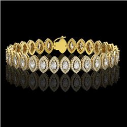 11.13 ctw Marquise Cut Diamond Micro Pave Bracelet 18K Yellow Gold