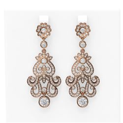 4.51 ctw Diamond Earrings 18K Rose Gold