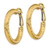 Image 2 : 14k Yellow Gold Diamond-cut Omega Back Hoop Earrings - 4x20 mm