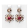 Image 1 : 6.23 ctw Ruby & Diamond Earrings 18K Rose Gold