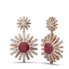 Image 2 : 6.23 ctw Ruby & Diamond Earrings 18K Rose Gold