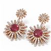 Image 3 : 6.23 ctw Ruby & Diamond Earrings 18K Rose Gold
