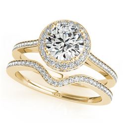 2.31 ctw Certified VS/SI Diamond 2pc Wedding Set Halo 14k Yellow Gold