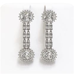 7.47 ctw Rare Oval Diamond Earrings 18K White Gold