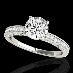 1.43 ctw Certified Diamond Solitaire Antique Ring 10k White Gold