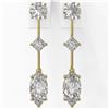 Image 2 : 2.32 ctw Marquise Cut Diamond Designer Earrings 18K Yellow Gold