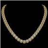 Image 1 : 20.73 ctw Cushion Cut Diamond Micro Pave Necklace 18K Yellow Gold