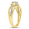 Image 3 : 10kt Yellow Gold Womens Round Diamond Open Strand Cluster Ring 1/6 Cttw