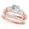 Image 1 : 1.92 ctw VS/SI Diamond 3 Stone 2pc Set Wedding 14k Rose Gold