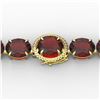 Image 1 : 65 ctw Garnet & Micro VS/SI Diamond Designer Bracelet 14k Yellow Gold