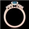 Image 3 : 2.1 ctw Intense Blue Diamond Engagment Ring 18k Rose Gold