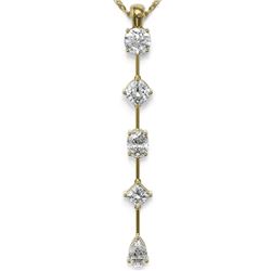 1.37 ctw Mix cut Diamonds Designer Necklace 18K Yellow Gold