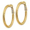 Image 2 : 14k Yellow Gold Diamond-cut Omega Back Hoop Earrings - 3x25 mm