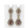Image 1 : 9.54 ctw Morganite & Diamond Earrings 18K Yellow Gold