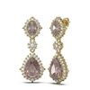 Image 2 : 9.54 ctw Morganite & Diamond Earrings 18K Yellow Gold