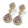 Image 3 : 9.54 ctw Morganite & Diamond Earrings 18K Yellow Gold