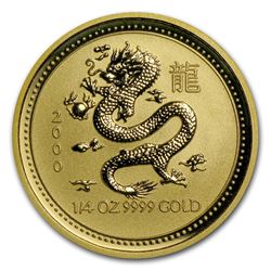 2000 Australia 1/4 oz Gold Lunar Dragon BU (Series I)