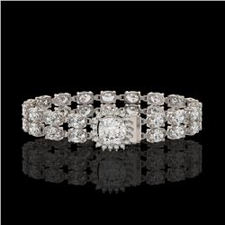 13.82 ctw Cushion Cut & Oval Diamond Bracelet 18K White Gold