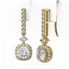 Image 3 : 3 ctw Cushion Cut Diamond Designer Earrings 18K Yellow Gold