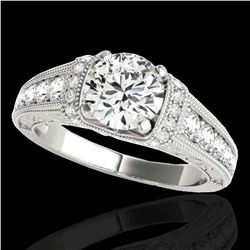 1.75 ctw Certified Diamond Solitaire Antique Ring 10k White Gold