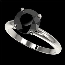 2.59 ctw Fancy Black Diamond Solitaire Engagment Ring 10k White Gold