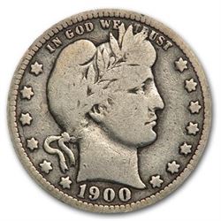 1900-O Barber Quarter VG