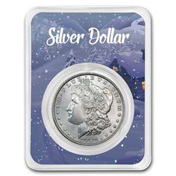 1878-1904 Morgan Silver Dollar Winter Scene Card BU (Random Year)