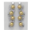 Image 1 : 4.12 ctw Diamond & Pearl Earrings 18K White Gold