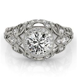1.25 ctw Certified VS/SI Diamond Antique Ring 14k White Gold