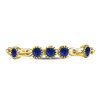 Image 2 : 10kt Yellow Gold Womens Round Blue Sapphire Dot Stackable Band Ring 1/5 Cttw