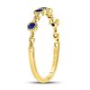 Image 3 : 10kt Yellow Gold Womens Round Blue Sapphire Dot Stackable Band Ring 1/5 Cttw